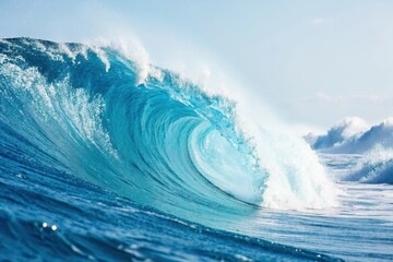 Bright azure abstract strokes with movement, energetic design, abstract patterns