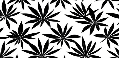 Modern cannabis leaf in a seamless marijuana pattern, isolated tile background ready to repeat as wallpaper