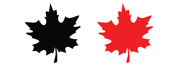 Maple leaves icon collection isolated on white background. vector illustration.