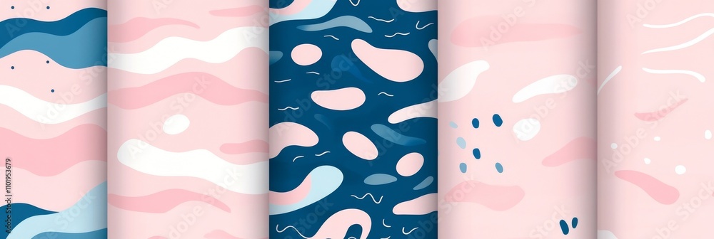 Aufkleber modern and trendy backgrounds adorned with abstract lines and seamless patterns. the design incorpor