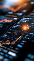 Dynamic cryptocurrency exchange interface digital trading platform screen display technology environment close-up view virtual finance concept