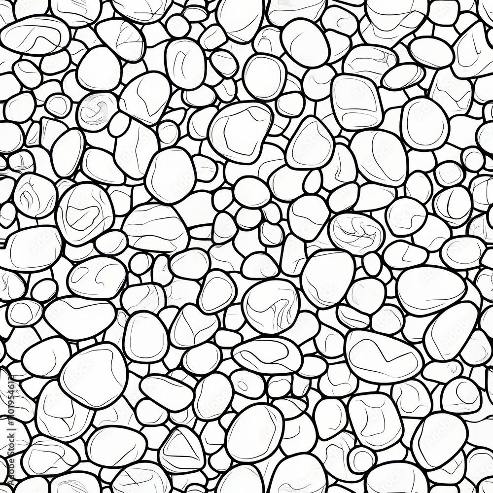 Poster a smooth graphic print featuring cobblestone shapes. the design consists of a simple, seamlessly rep
