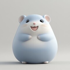 Cute and cheerful animated hamster character with a friendly smile, perfect for children's themes and playful designs.