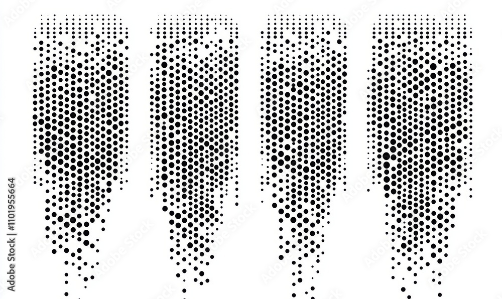 Poster abstract dotted circles and round halftones create a geometric dot pattern with a gradient and pop a