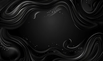A sleek, dark black and grey background with a swirling marble effect achieved using the liquify feature, enhanced with a dark, shimmering gradient. This contemporary layout offers ample space for