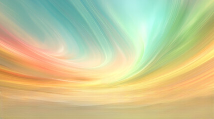 Obraz premium vibrant abstract landscape with swirling colors of blue, pink, and yellow, evoking sense of tranquility and wonder. soft gradients create dreamlike atmosphere