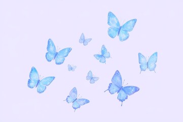 A seamless butterfly pattern designed for print and textile use. Rendered in hand-drawn watercolor, this design showcases insects and wildlife in a vintage, retro style with a sketch-like quality.