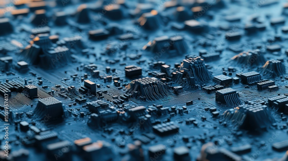 Aufkleber textured background resembling a topographic map made from electronic components, illustrating the l