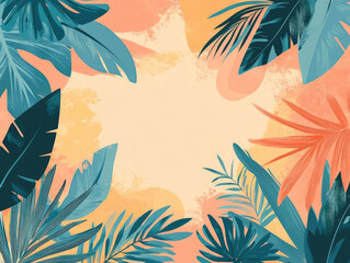 Bright cobalt and peach tropical sunset, ideal for a refreshing and serene tropical evening escape