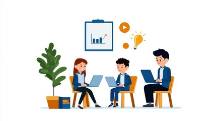 Diverse Business Team Brainstorming and Collaborating on Project Plans Strategies and Innovative Solutions in Modern Office Setting