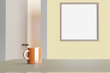 Mock up. Office bulletin board. 3D Render
