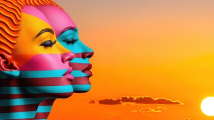 A photostock image of mental health awareness banners for Janeiro Branco, art deco