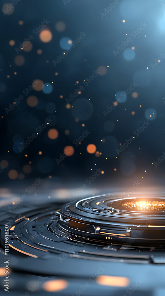 Poster holographic anomaly detection technology futuristic environment digital interface advanced security 