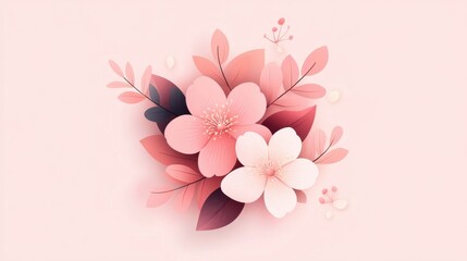 Fototapeta premium Delicate Floral Arrangement with Soft Pink and White Blooms