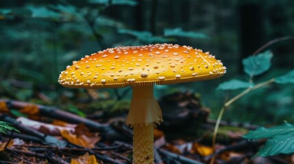 Fototapeta premium Mushroom presented on a delicate background, colorful fungi image. Background gentle, mushroom radiant.