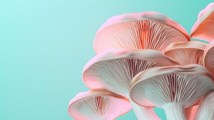 Mushroom against a light background, wonderful seasonal mushroom. Background serene, mushroom distinct.