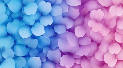 Colorful Gradient Background with Blue and Pink Leaf Shapes