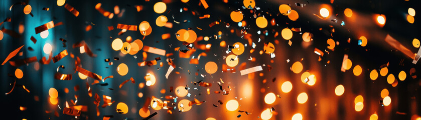 Gender Reveal Confetti Happiness Concept. A vibrant scene filled with colorful confetti, sparkling lights, and dynamic motion, evoking a festive atmosphere.