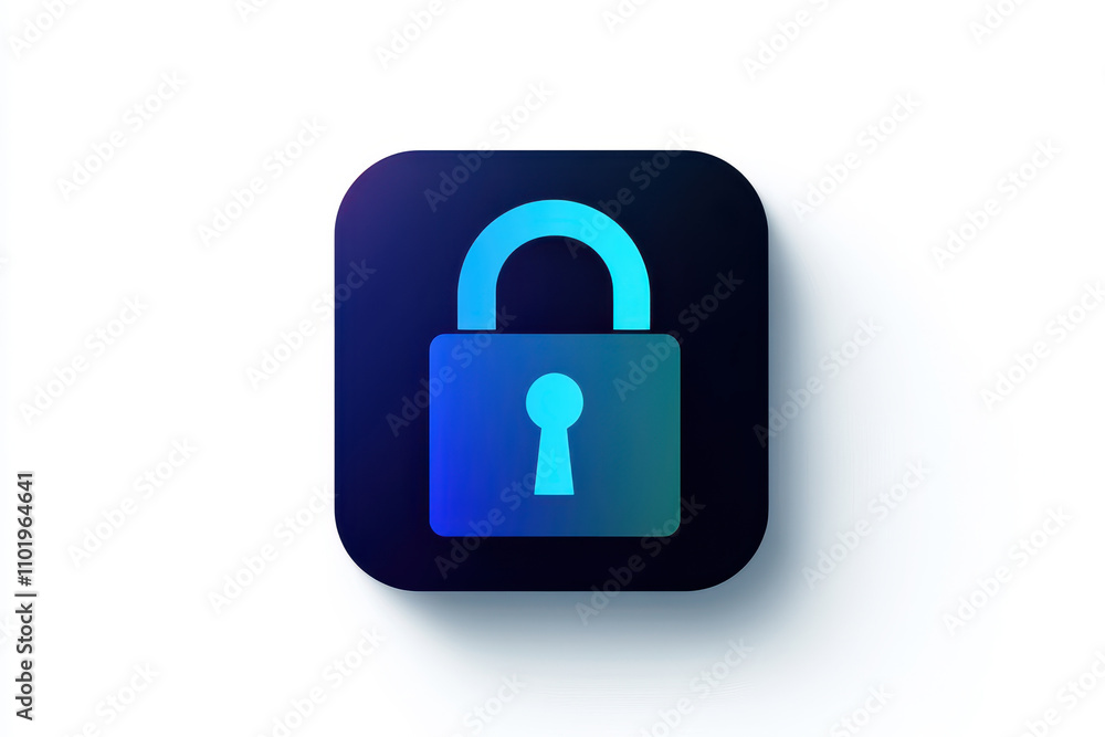 Poster modern digital lock icon representing security and data protection concepts. isolated on white backg