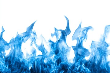 Abstract blue flames on a white isolated background for dynamic design elements.