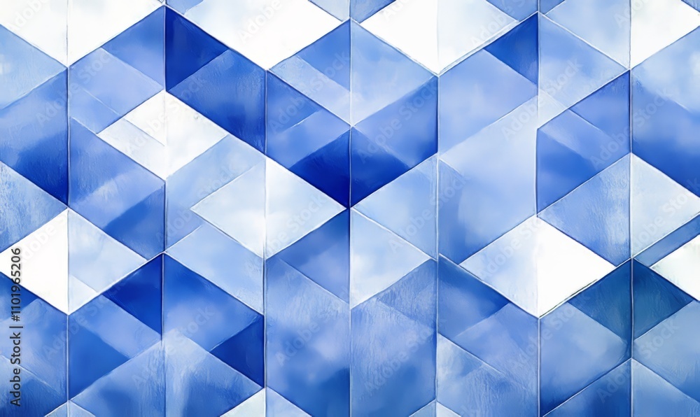 Poster the design incorporates an abstract geometric background made up of isometric digital blocks, symbol