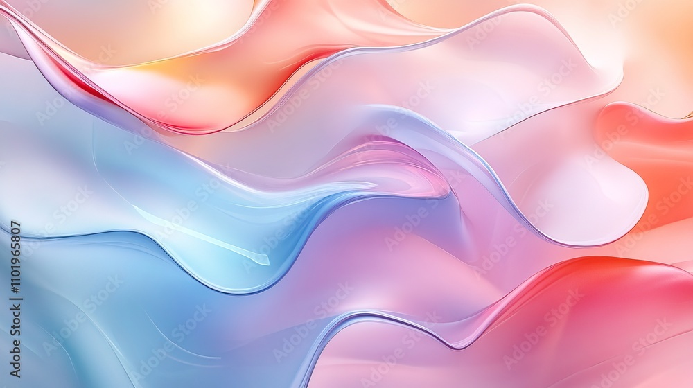 Poster abstract pastel background with flowing shapes and geometric pattern