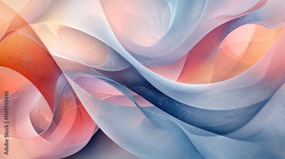 Poster abstract pastel background with flowing shapes and geometric pattern