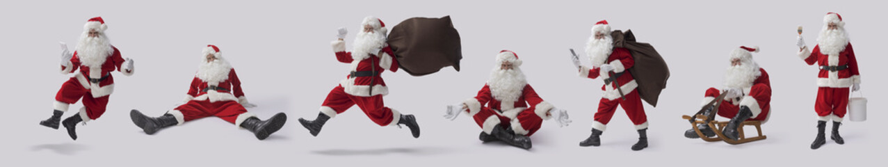 Funny Santa Claus collection of poses