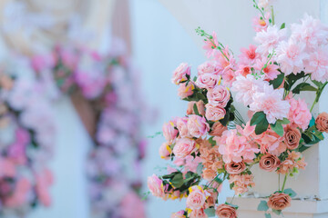 wedding decoration flower backdrop, colorful background