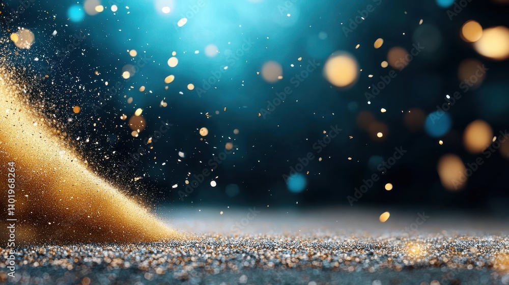 Poster magical glitter and sparkle backdrop with dazzling lights and festive bokeh effects shimmering twink