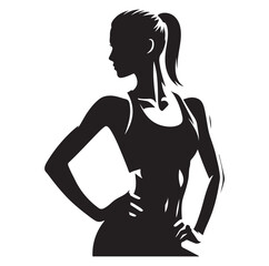 fitness woman silhouette vector illustration