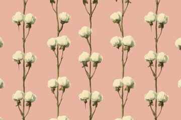 Obraz premium An abstract floral pattern with a seamless, bicolor silhouette that includes flowers and leaves, ideal for spring and summer themes.