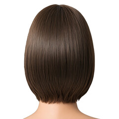 Naklejka premium Brown bob hairstyle rear view mannequin head.