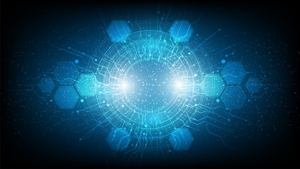 Abstract technology background Hi-tech communication concept futuristic digital innovation background vector illustration, Bright circle and shine the light within.	
