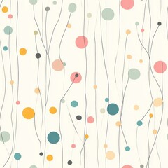 Abstract Colorful Pattern with Circles and Lines