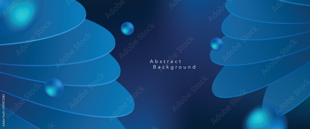 Poster abstract blue background with gradient spheres.a modern and futuristic design for digital applicatio