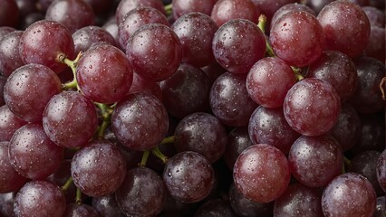 Fototapeta premium Fresh ripe purple grapes with dew drops vibrant and tempting
