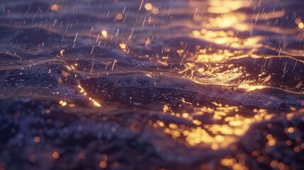 The abstract storm is a captivating sight. Lightning and rain add to the dramatic atmosphere.