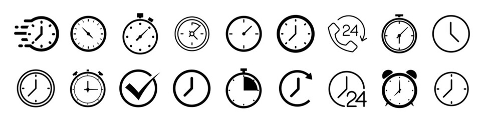 Clock icon set. Clock icons