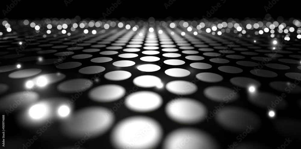 Aufkleber the moving particles generate a wave with a black and white halftone gradient dotted curve.