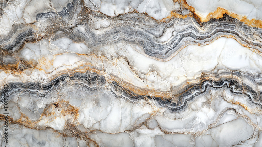 Poster elegant gray and gold marbled stone design with intricate patterns and flowing lines