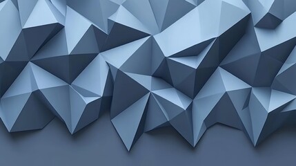 Obraz premium A modern and stylish backdrop, featuring a blue geometric 3D pattern wallpaper.