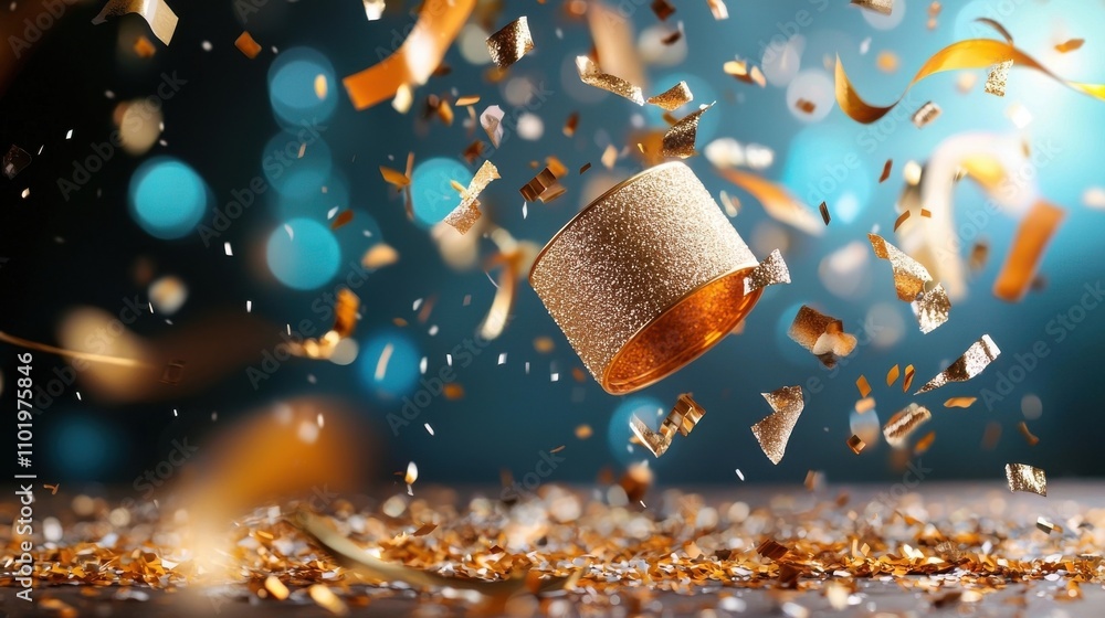 Aufkleber intense and chaotic explosion with fire sparks and shattering debris creating a bold vibrant and dyn