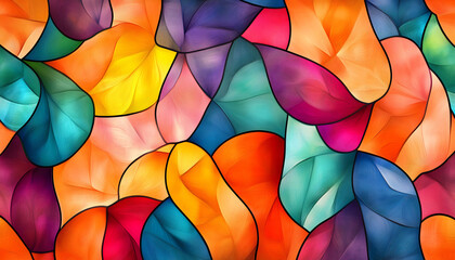 Fototapeta premium A bright illustration of colorful stained glass