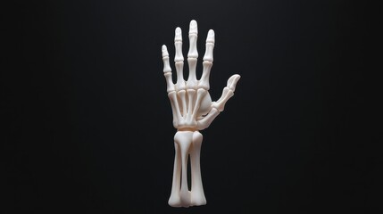 3D Model of a Skeletal Hand Reaching Upward with Dramatic Lighting