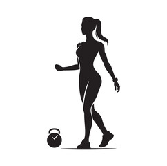 fitness woman silhouette vector illustration