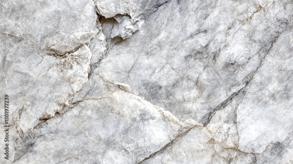 Poster textured white marble surface with natural veining patterns and unique formations