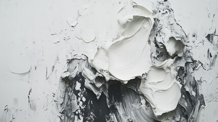 Abstract White Paint on Black Surface