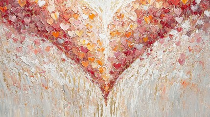 Colorful heart-shaped texture in an abstract art painting