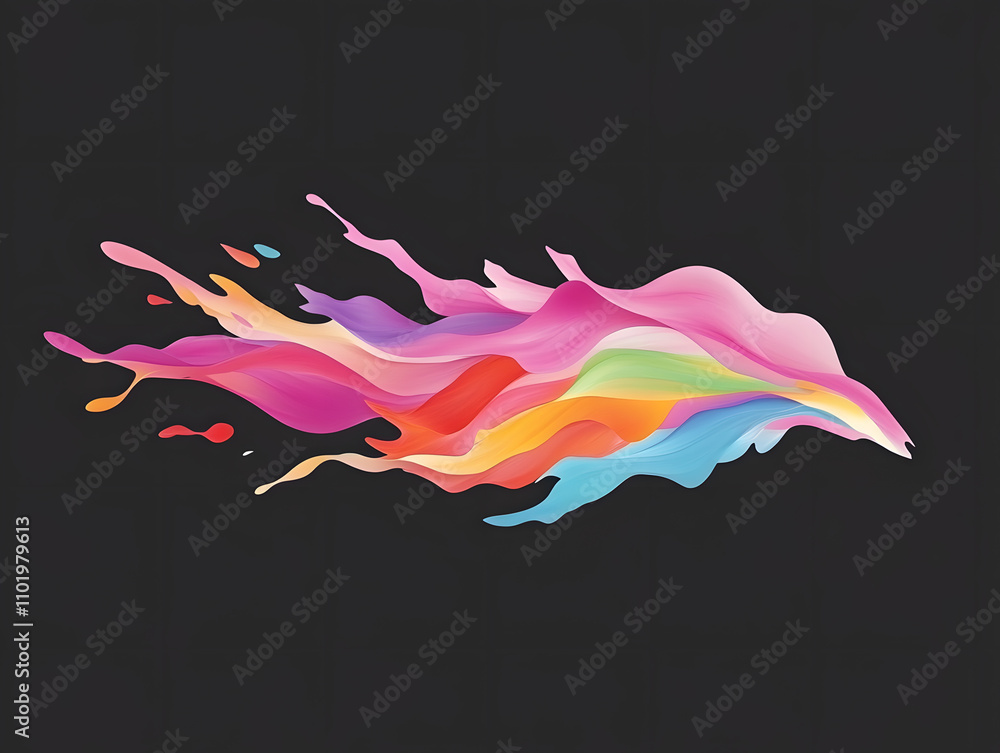Poster dynamic color wave art digital creation abstract visuals contemporary design fluid motion artistic e